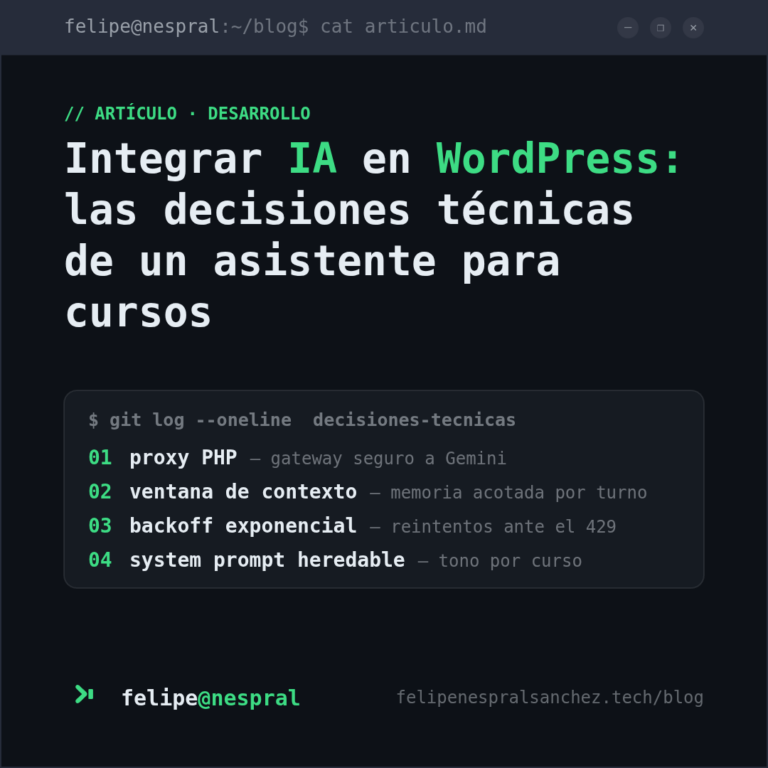 Integrar IA en WordPress: las decisiones técnicas de un asistente para cursos