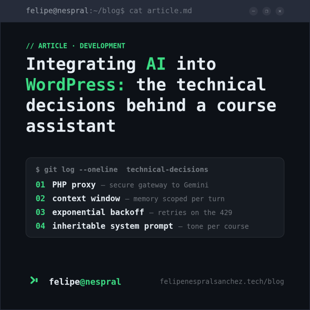 Integrate AI Into WordPress: The Technical Decisions Behind a Course Assistant